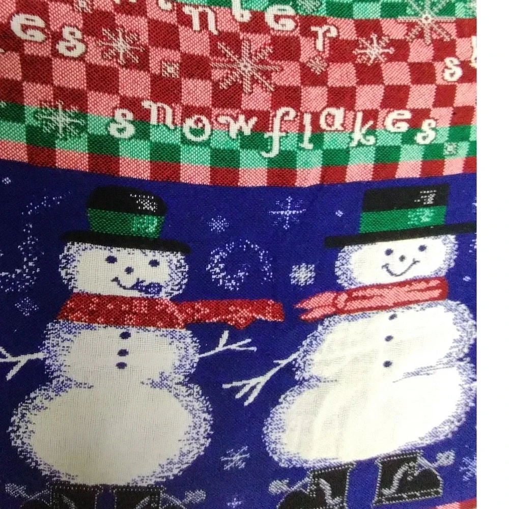 Let It‎ Snow Snowman Throw Blanket Winter Plaid Fringe 48x50 Christmas Décor